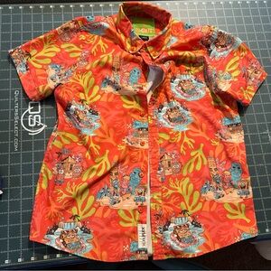 Nickelodeon x RSVLTS Tropical Graphic Button-Up Shirt - YOUTH Boys Large